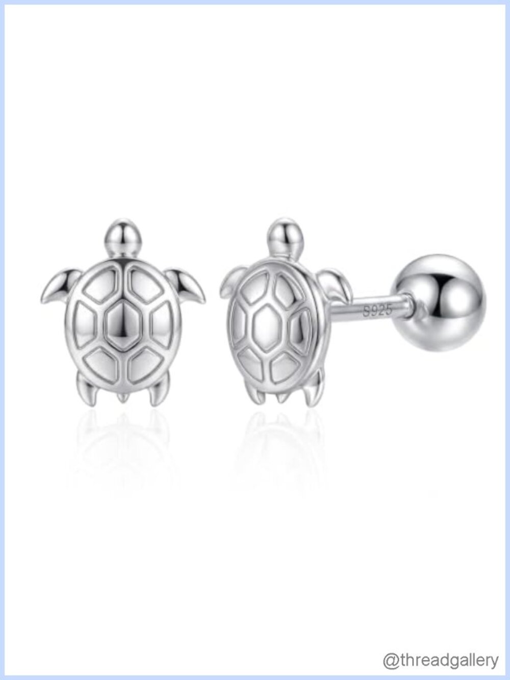 Sterling Silver Hypoallergenic Ocean Stud Earrings Screw Back Women Jewelry